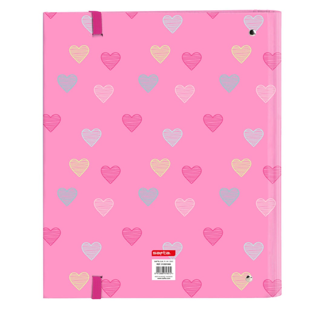 Ring binder Benetton Heart Pink 27 x 32 x 3.5 cm